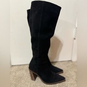 Vince Camuto black suede knee high boots